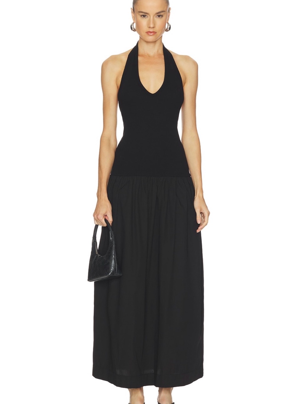 Enza Costa Black Halter Maxi Dress